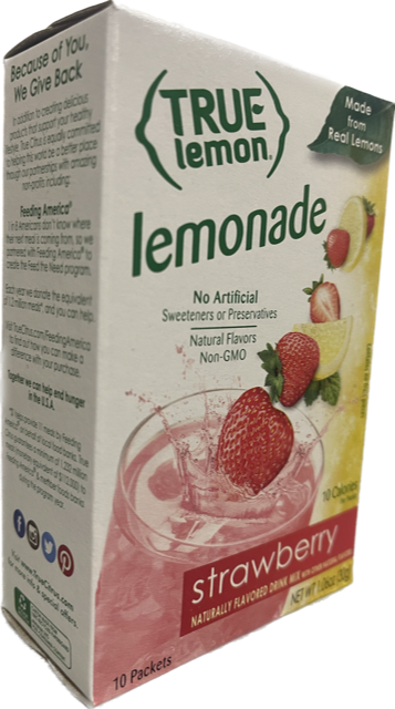 (image for) True Lemon Powdered Drink Mix Lemonade Strawberry 10ct, 1.06oz